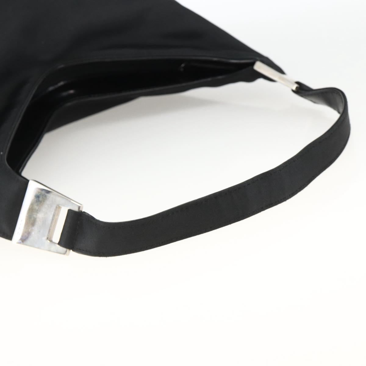 GUCCI Shoulder Bag Nylon Black Silver 001 2113 3010 Auth BSZ644