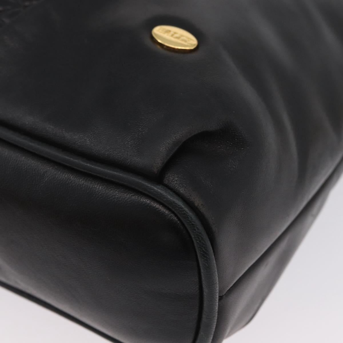 BALLY Shoulder Bag Leather Black Gold Auth BSZ651