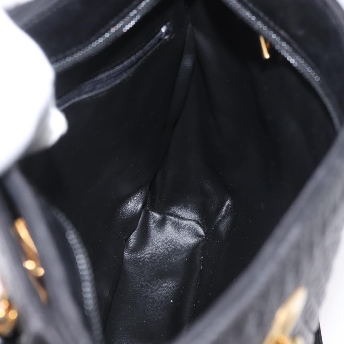 BALLY Shoulder Bag Leather Black Gold Auth BSZ651