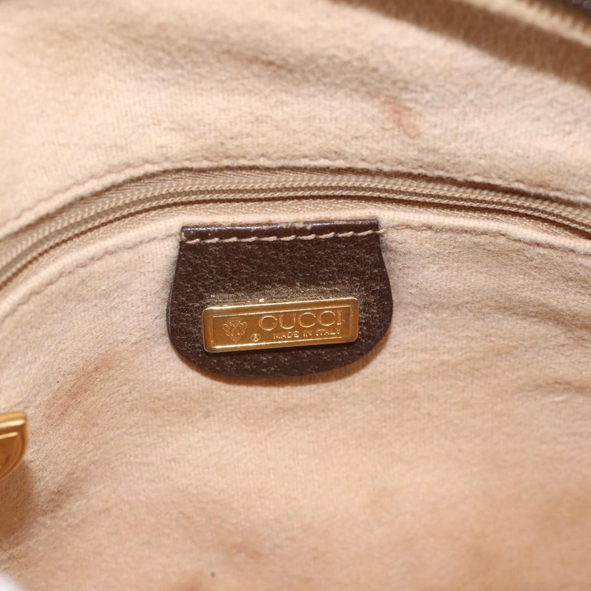 GUCCI GG Supreme Shoulder Bag PVC Beige Gold Auth BSZ655