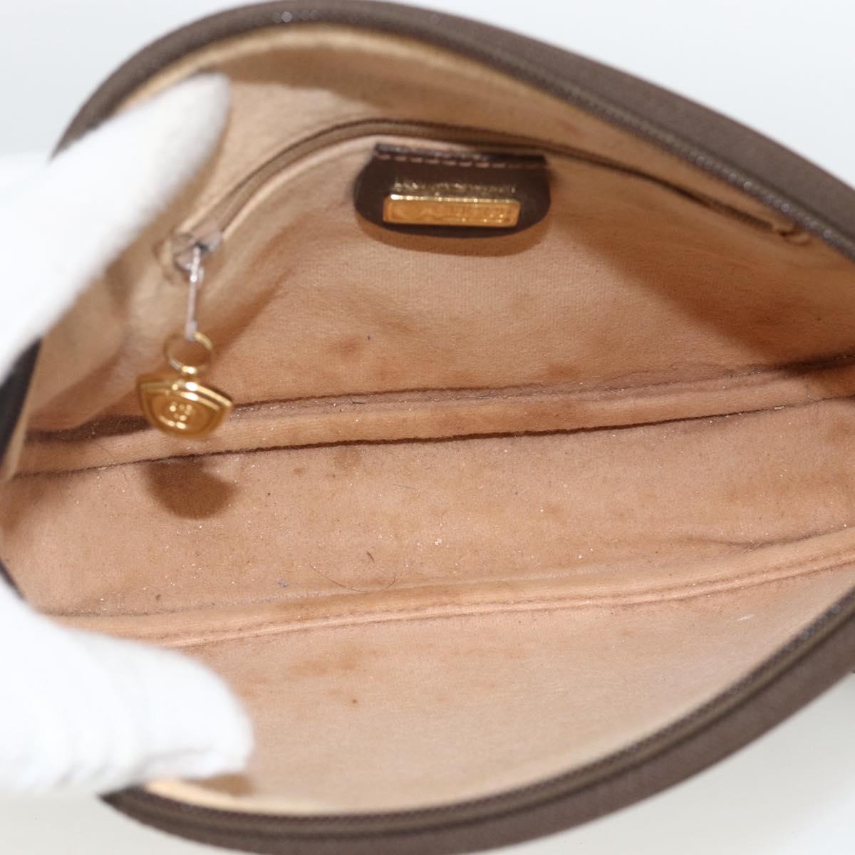 GUCCI GG Supreme Shoulder Bag PVC Beige Gold Auth BSZ655