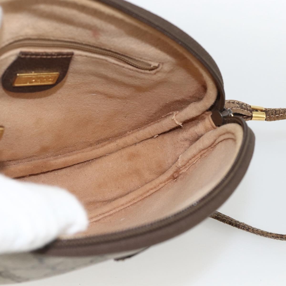 GUCCI GG Supreme Shoulder Bag PVC Beige Gold Auth BSZ655