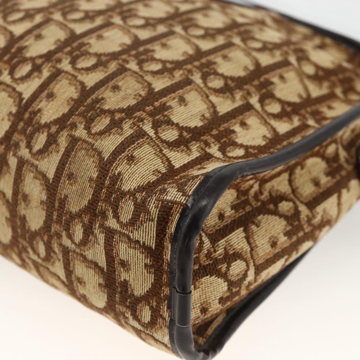 Christian Dior Trotter Canvas Shoulder Bag Beige Auth BSZ660