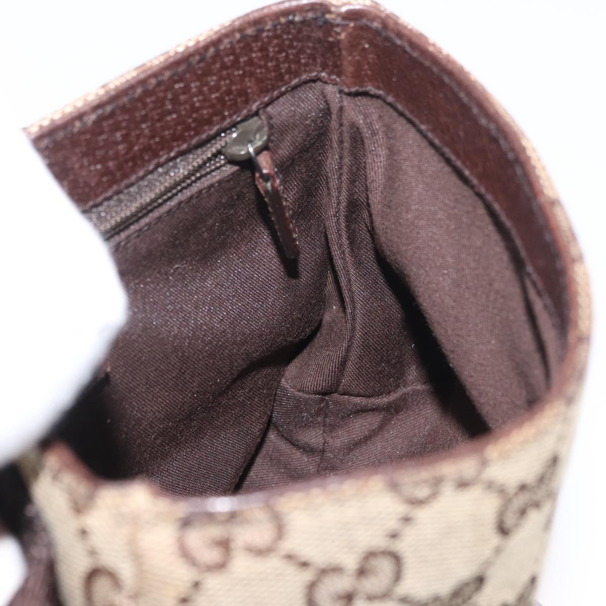 GUCCI GG Canvas Shoulder Bag Beige Silver 131236 Auth BSZ673