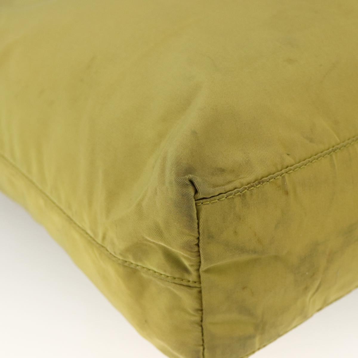 PRADA Hand Bag Nylon Green Auth BSZ678