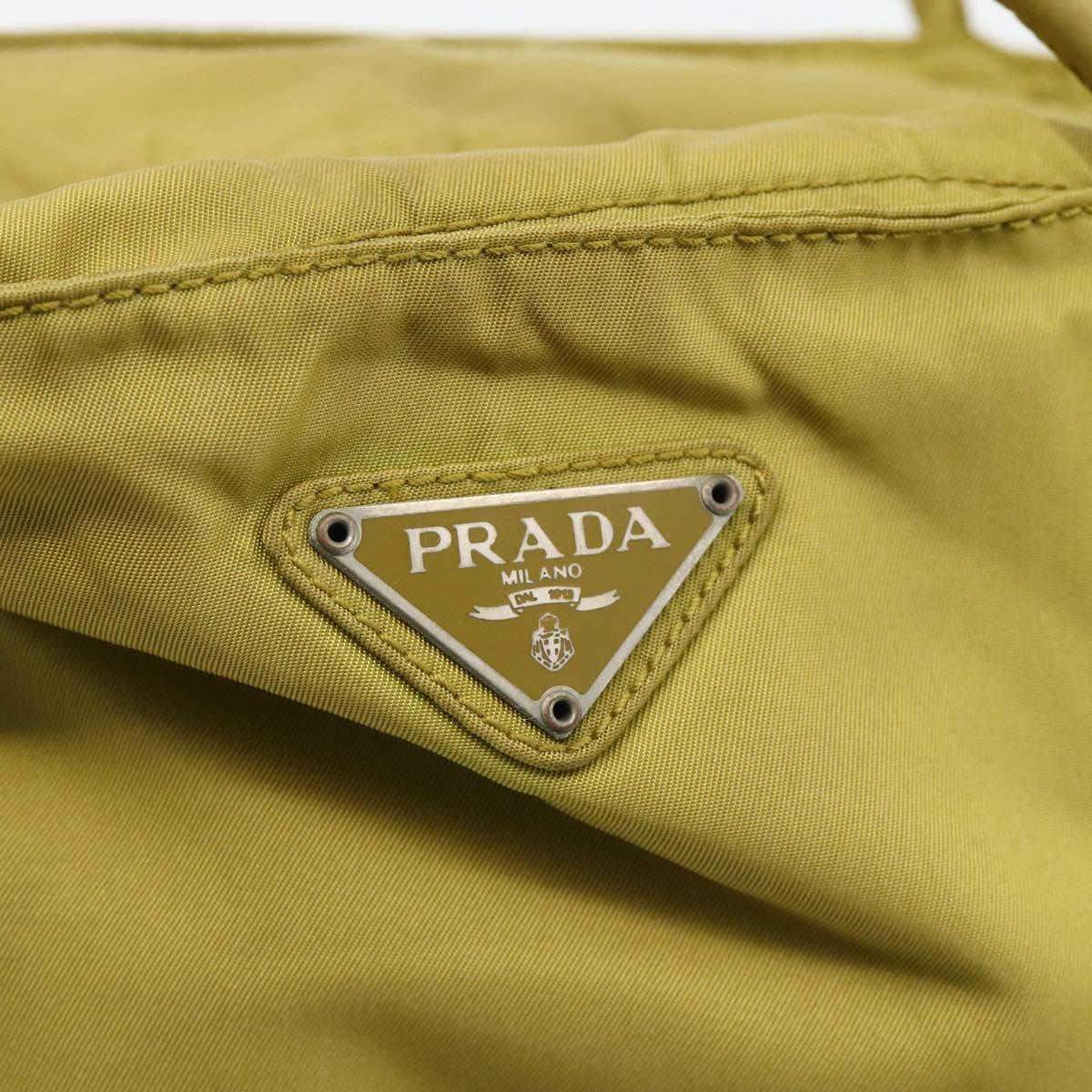PRADA Hand Bag Nylon Green Auth BSZ678