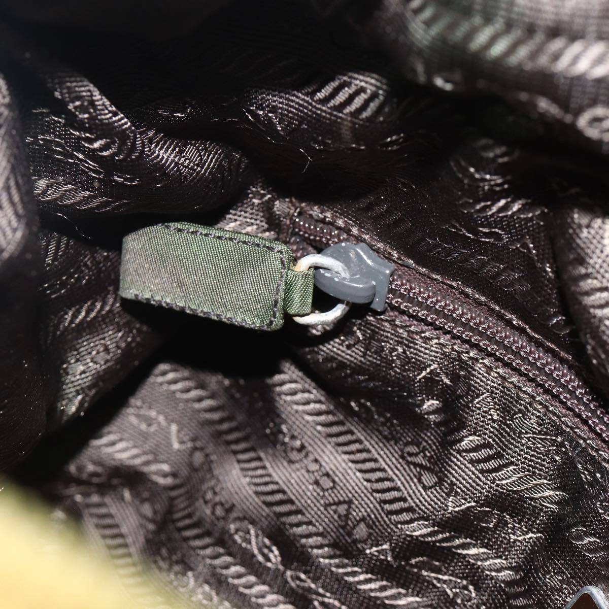 PRADA Hand Bag Nylon Green Auth BSZ678