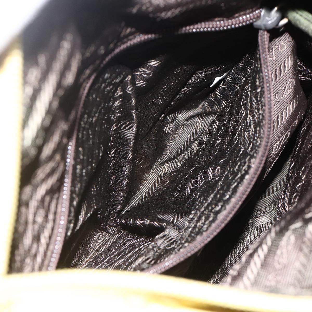 PRADA Hand Bag Nylon Green Auth BSZ678