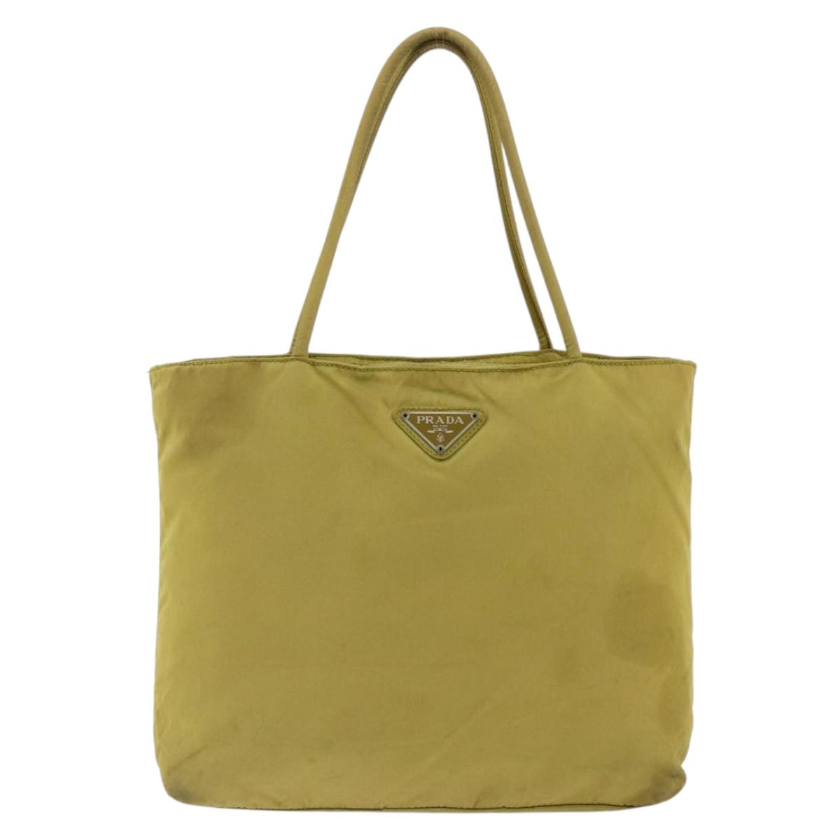 PRADA Hand Bag Nylon Green Auth BSZ678