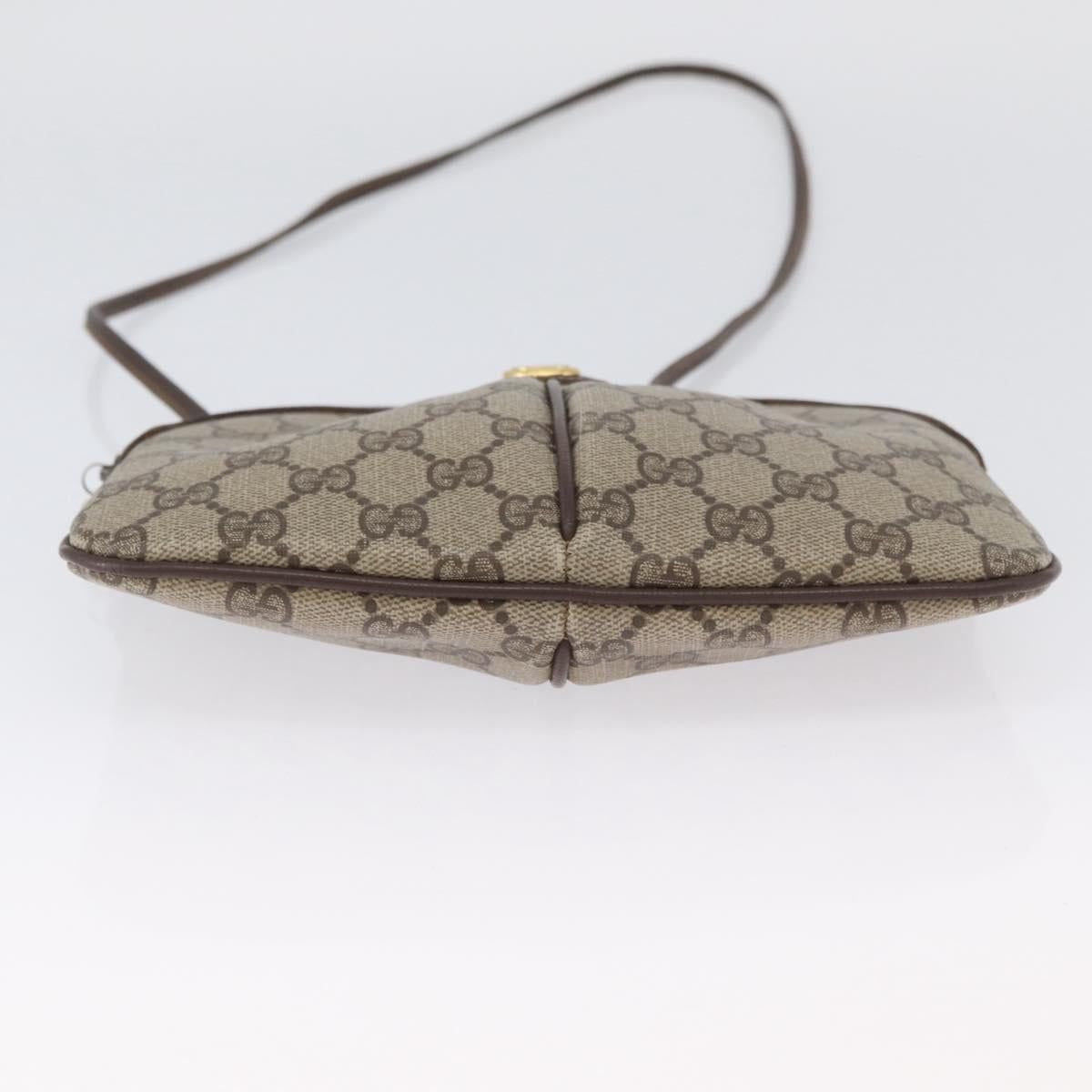 GUCCI GG Supreme Web Sherry Line Bag PVC Beige Gold 904 02 047 Auth BSZ679
