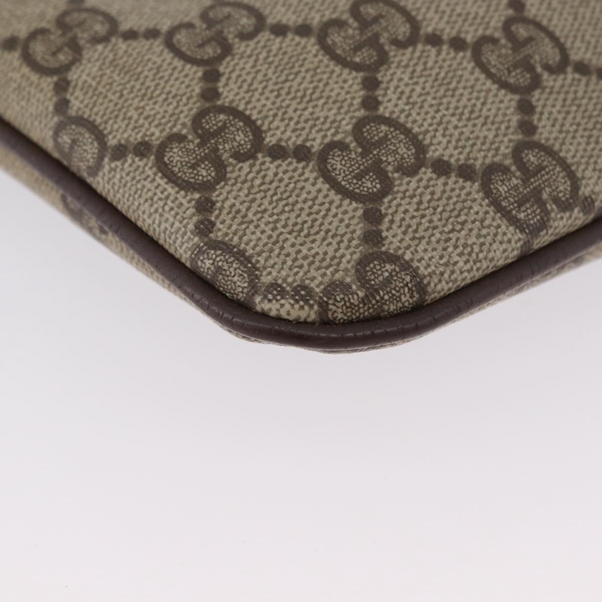 GUCCI GG Supreme Web Sherry Line Bag PVC Beige Gold 904 02 047 Auth BSZ679
