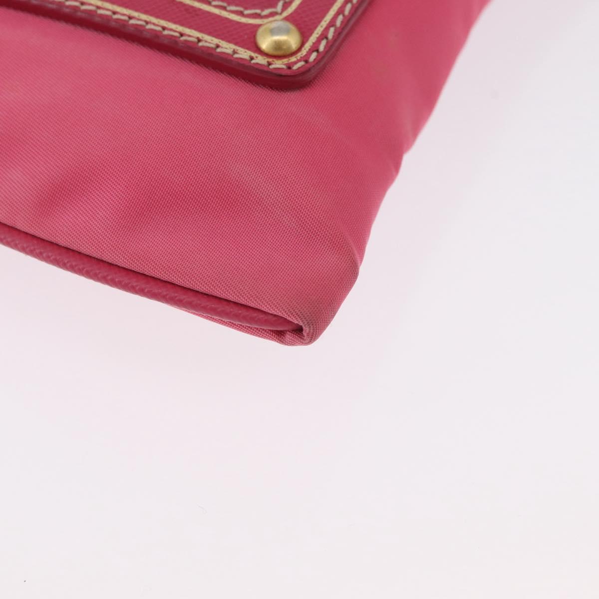 PRADA Shoulder Bag Nylon Pink Gold Auth BSZ681