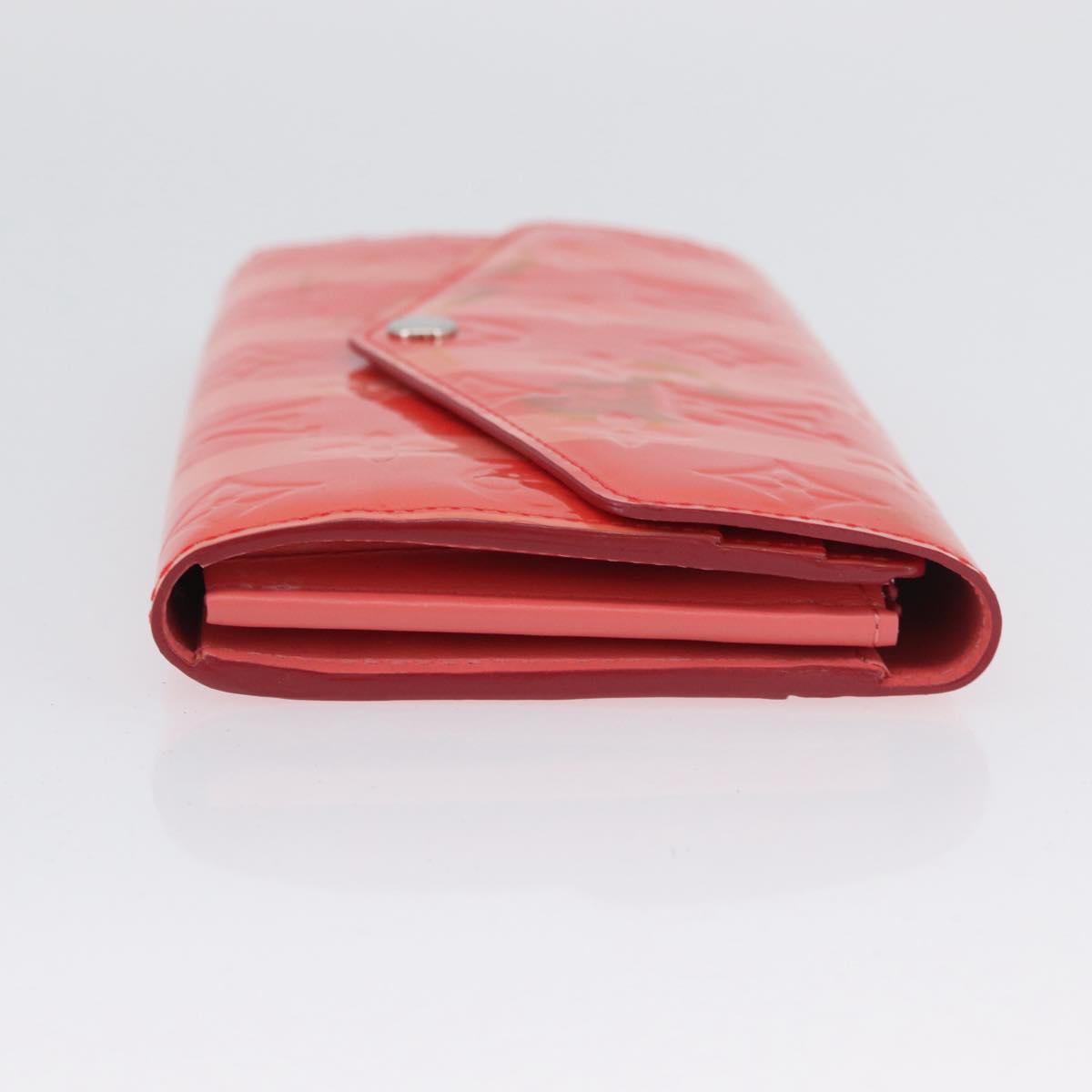 LOUIS VUITTON Vernis Rayure Portefeiulle Sarah Poppy Petal M58038 Auth BSZ682