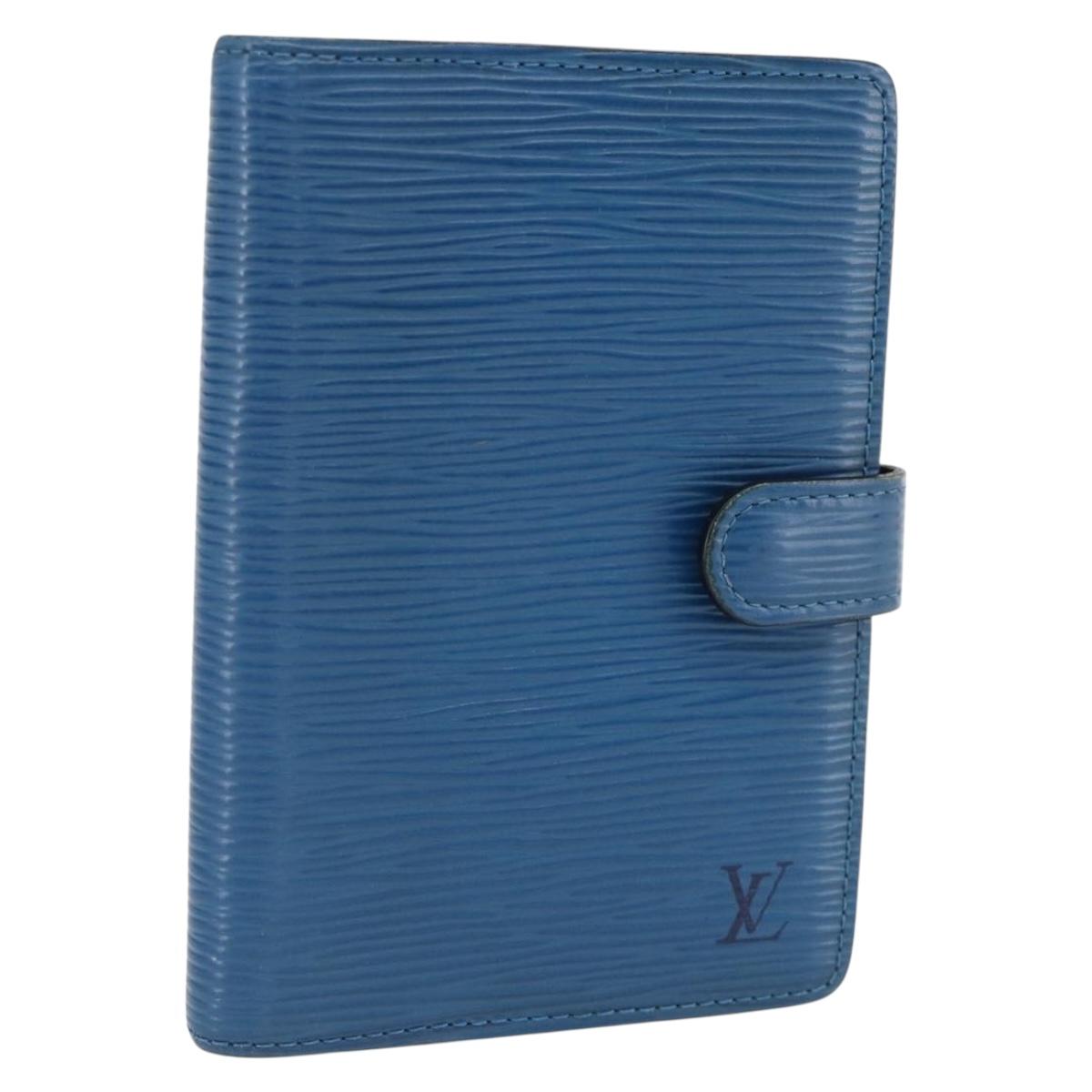 LOUIS VUITTON Epi Agenda PM Day Planner Cover Blue R20055 LV Auth BSZ683
