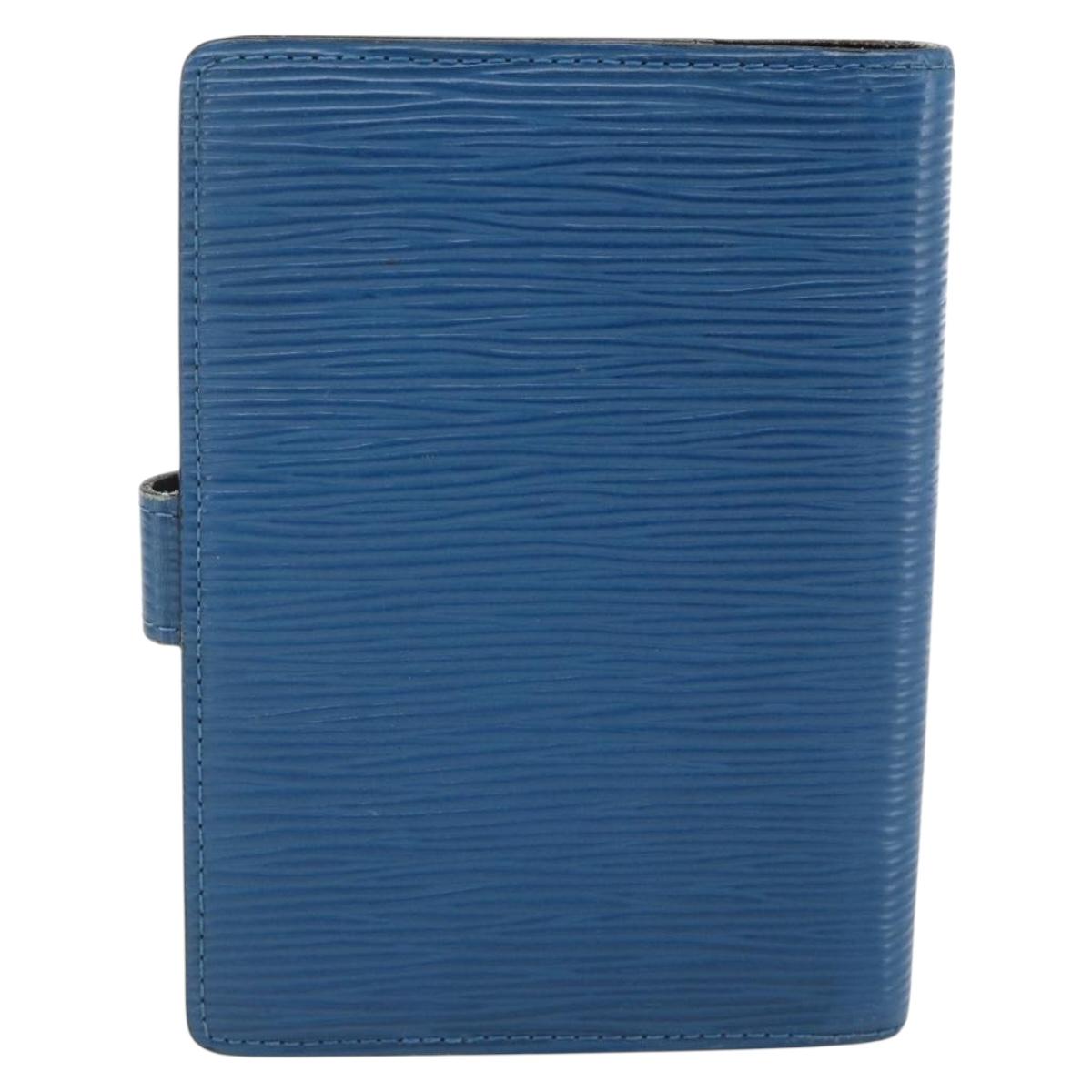 LOUIS VUITTON Epi Agenda PM Day Planner Cover Blue R20055 LV Auth BSZ683