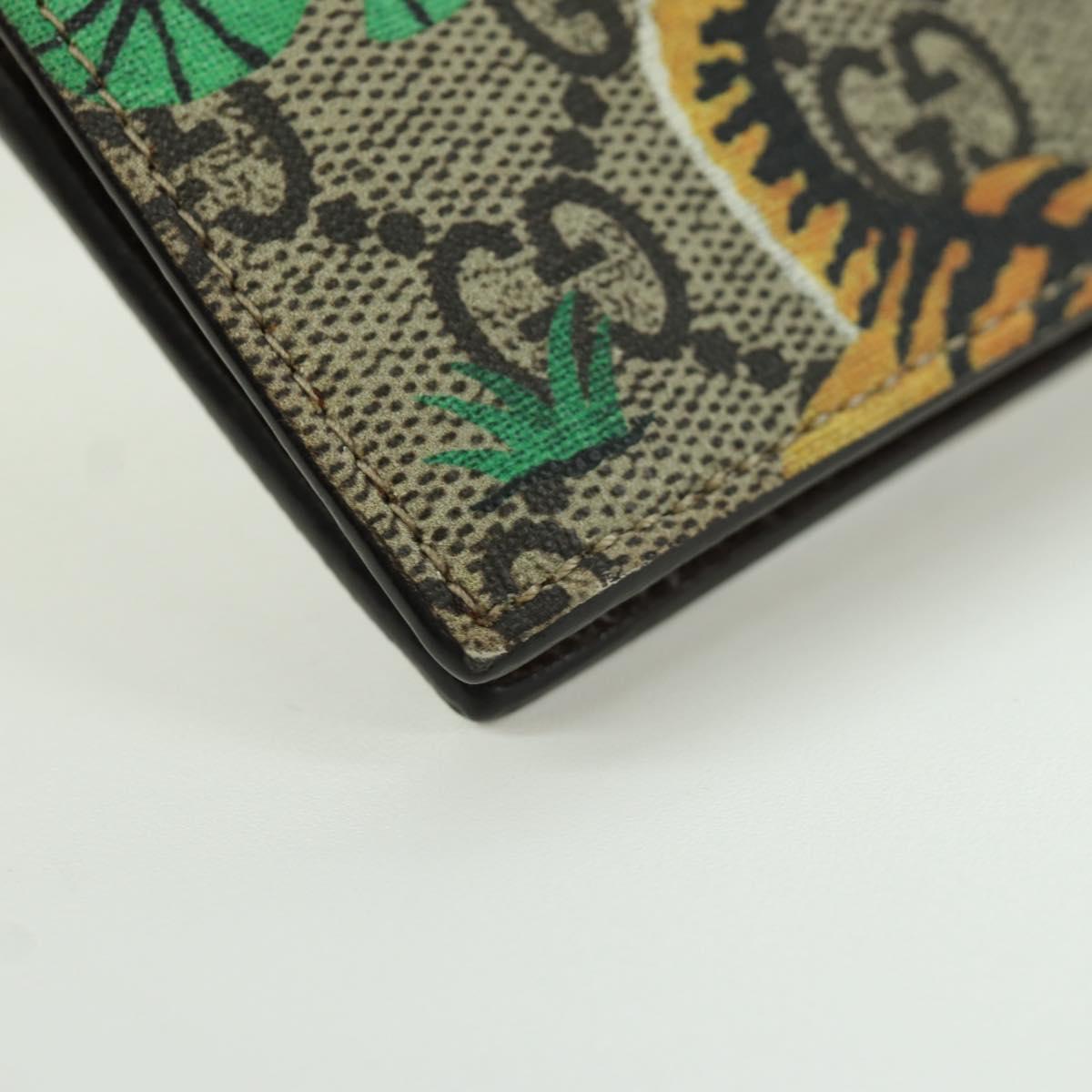 GUCCI GG Supreme Compact Wallet PVC Beige Auth BSZ684M