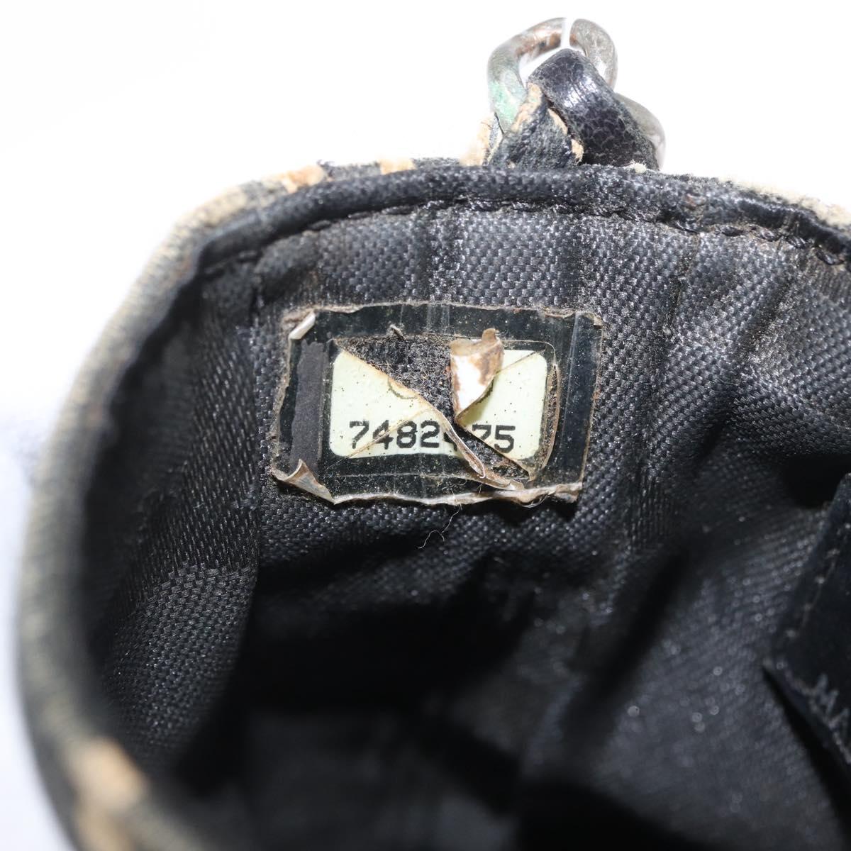 CHANEL By Sea Line Phone Pouch Shoulder Bag Canvas Black Silver CC Auth BSZ685