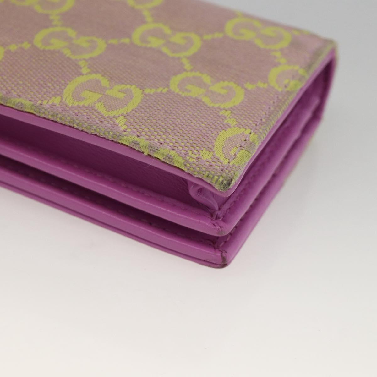 GUCCI GG Canvas Compact Wallet Purple 783118 Auth BSZ689A