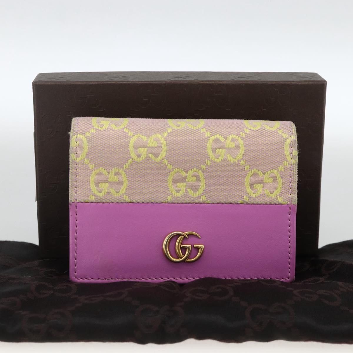 GUCCI GG Canvas Compact Wallet Purple 783118 Auth BSZ689A
