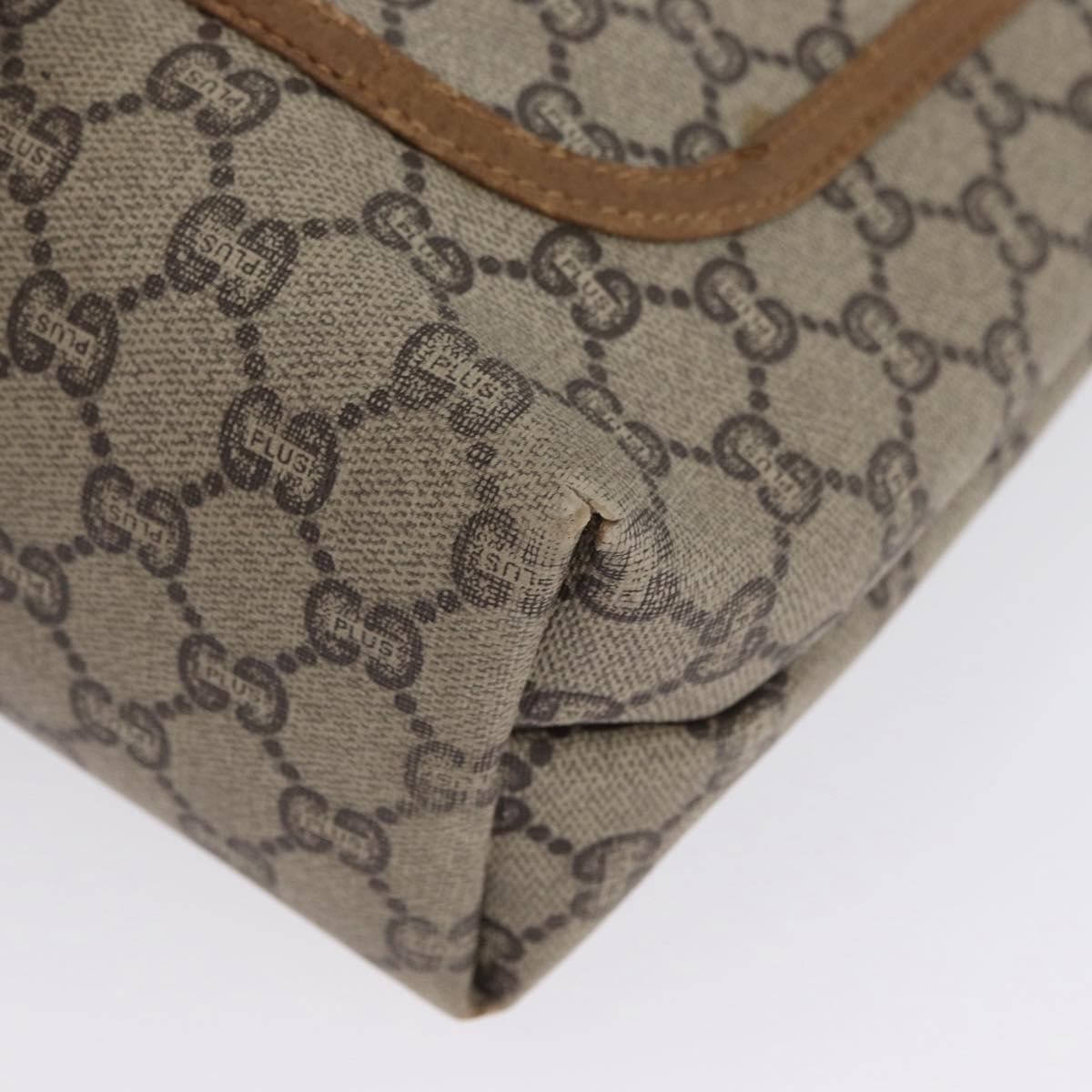 GUCCI GG Plus Supreme Web Sherry Line Tote Bag PVC Beige Red Green Auth BSZ695