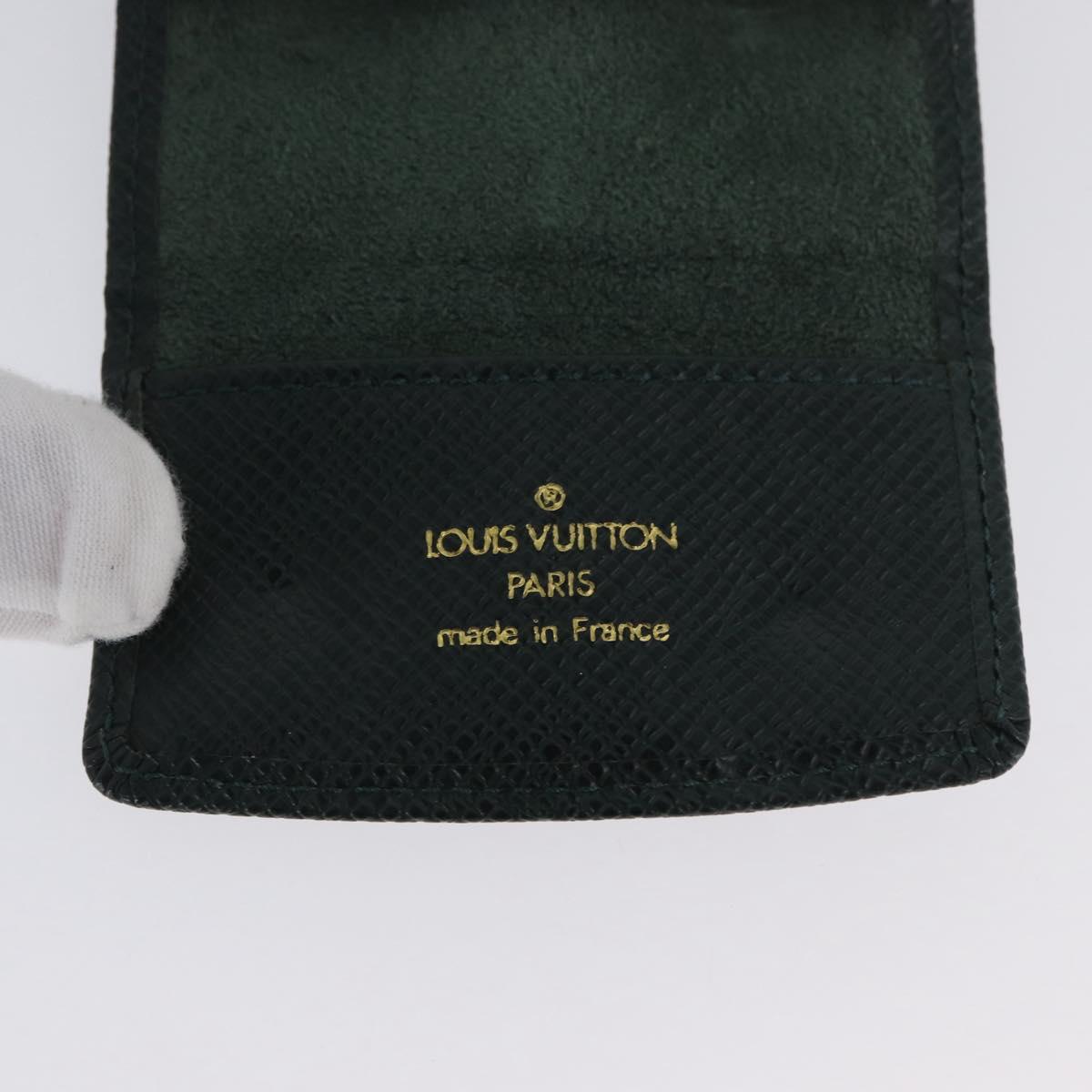 LOUIS VUITTON Taiga Buton De Manchette Cuffs Epicea M30974 LV Auth BSZ696