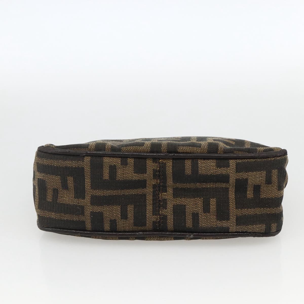 FENDI Zucca Canvas Wallet 2 Set Black Brown Auth BSZ697