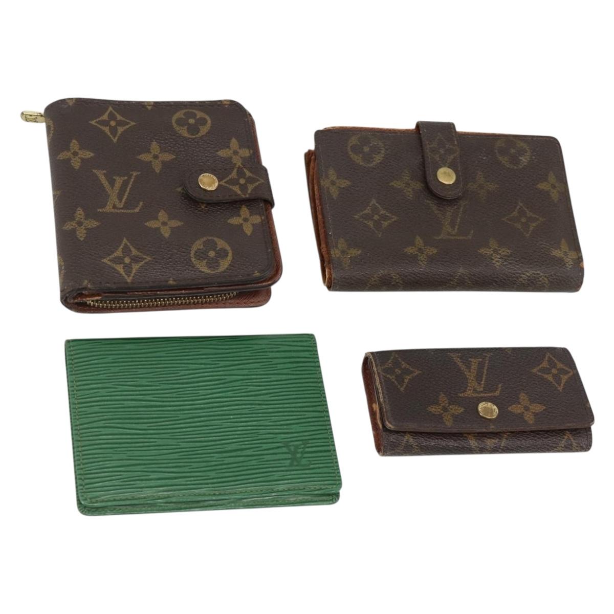LOUIS VUITTON Monogram Epi Wallet 4 Set Green LV Auth BSZ698