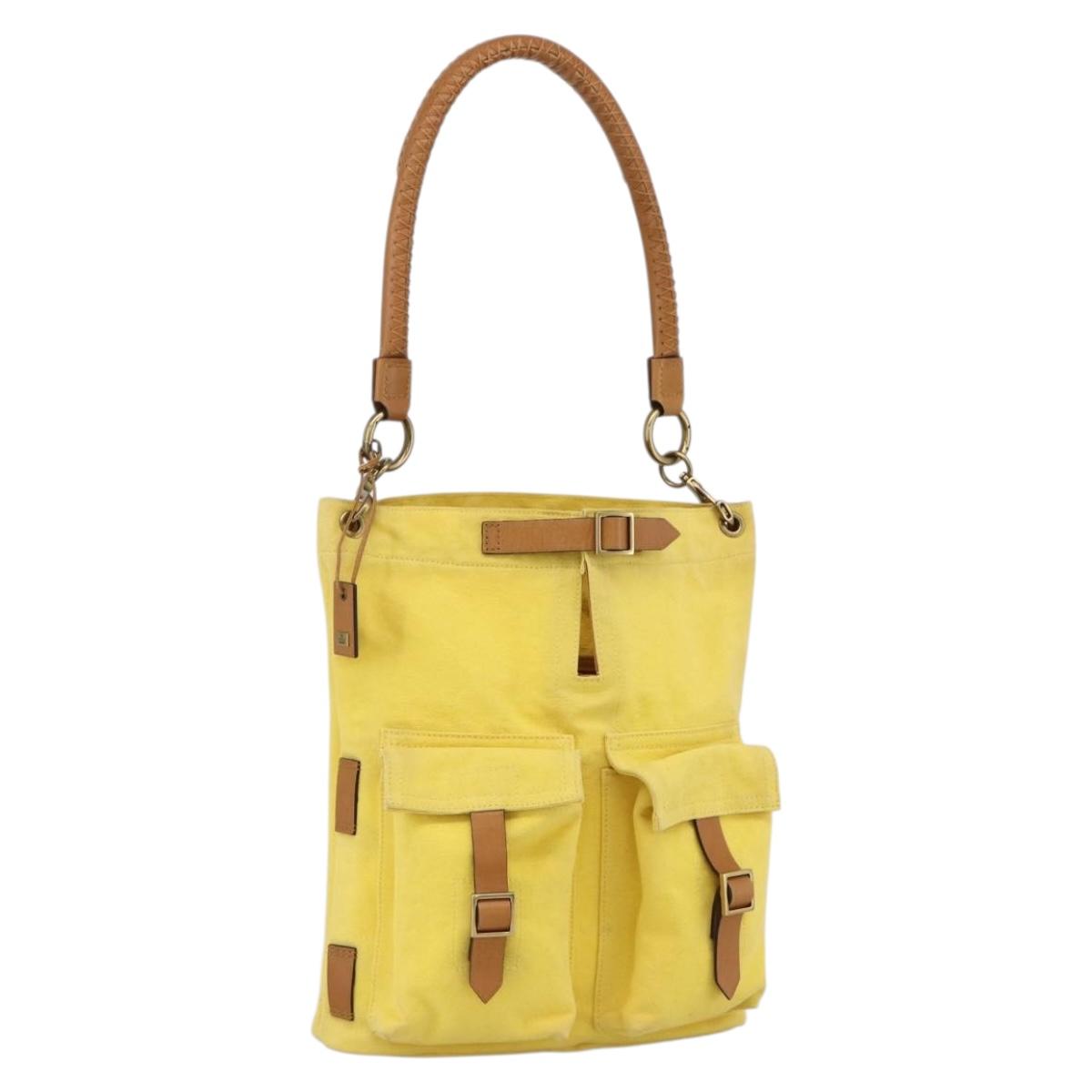 GUCCI Shoulder Bag Canvas Outlet Yellow Gold 110232 Auth LNZ114