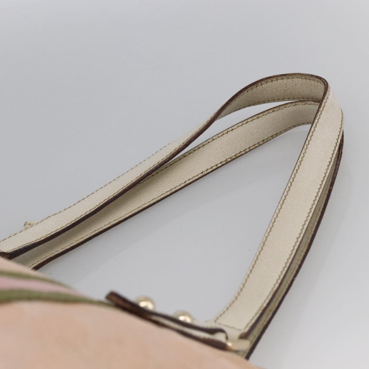 GUCCI GG Canvas Sherry Line Tote Bag Beige Gold pink 139260 Auth LNZ121