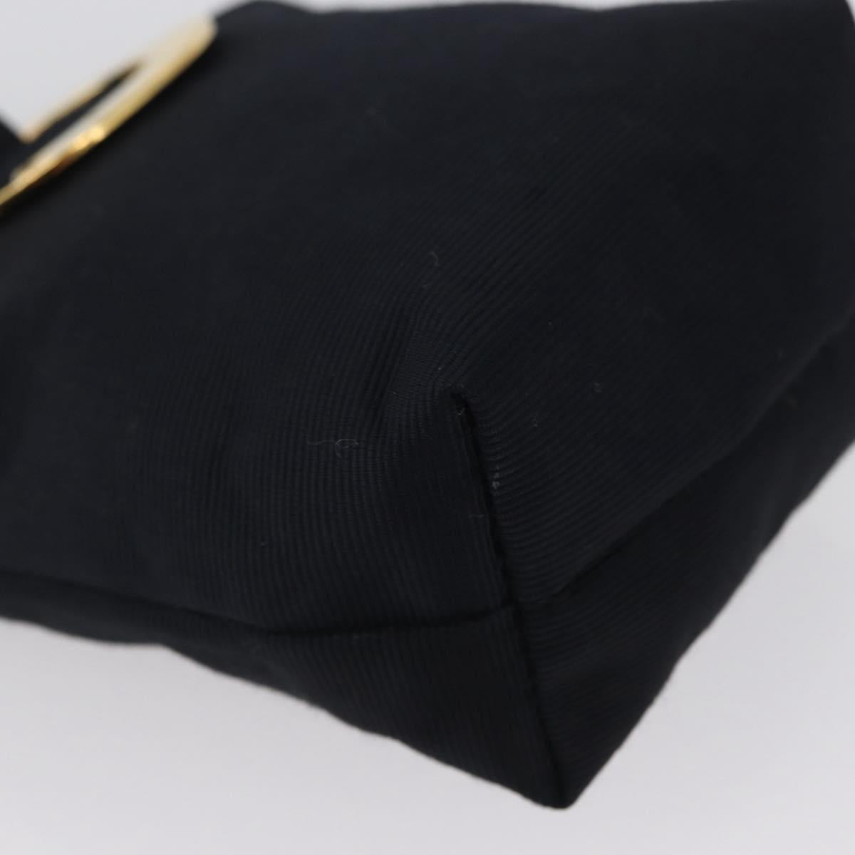 CELINE Circle Pouch Canvas Black Gold Auth LNZ123A