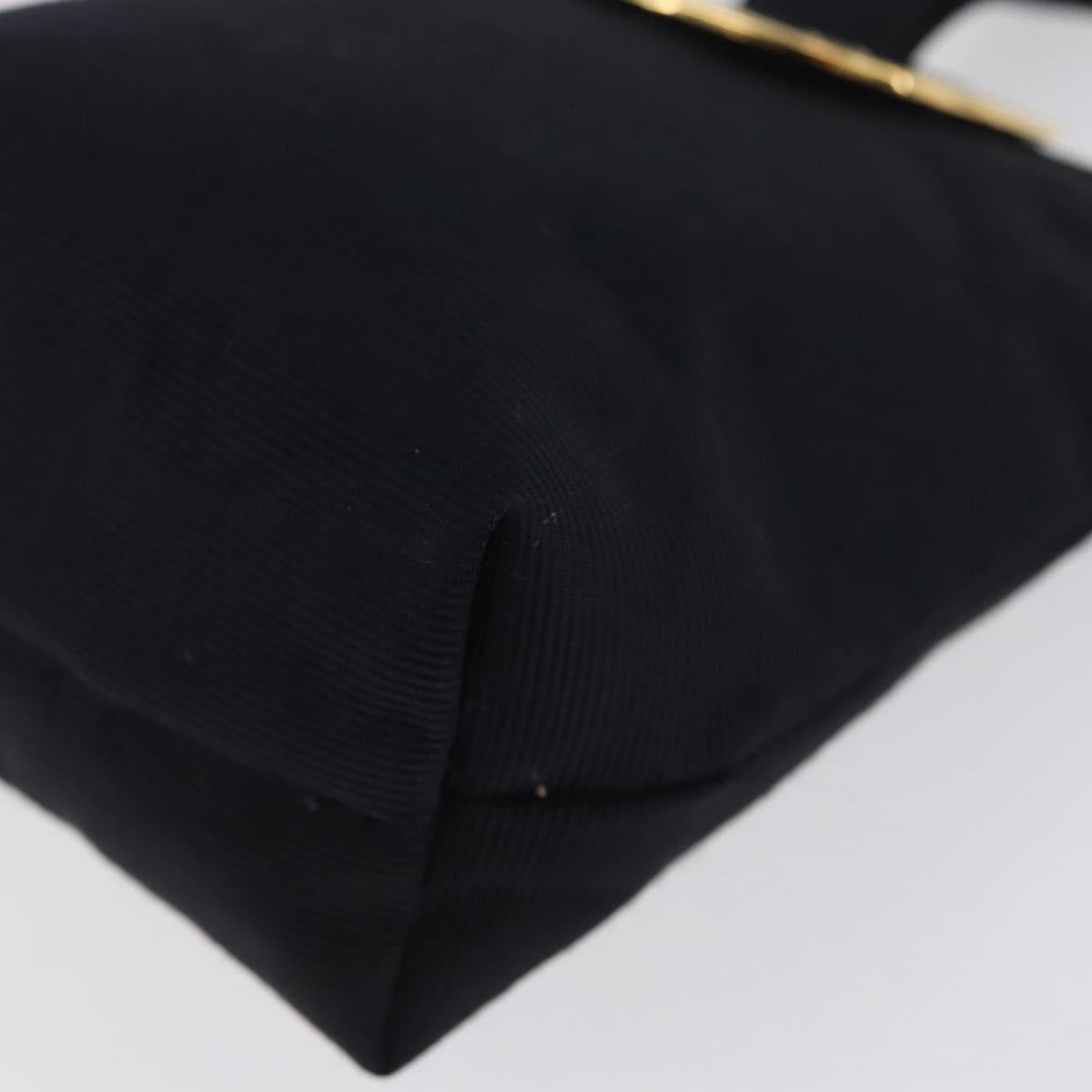 CELINE Circle Pouch Canvas Black Gold Auth LNZ123A