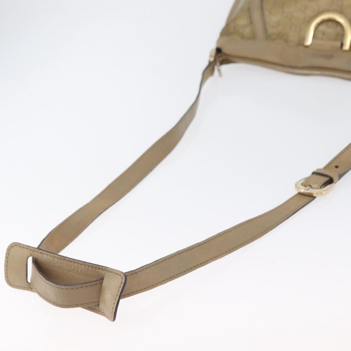 GUCCI GG Crystal Shoulder Bag Beige Gold 203257 Auth LNZ124