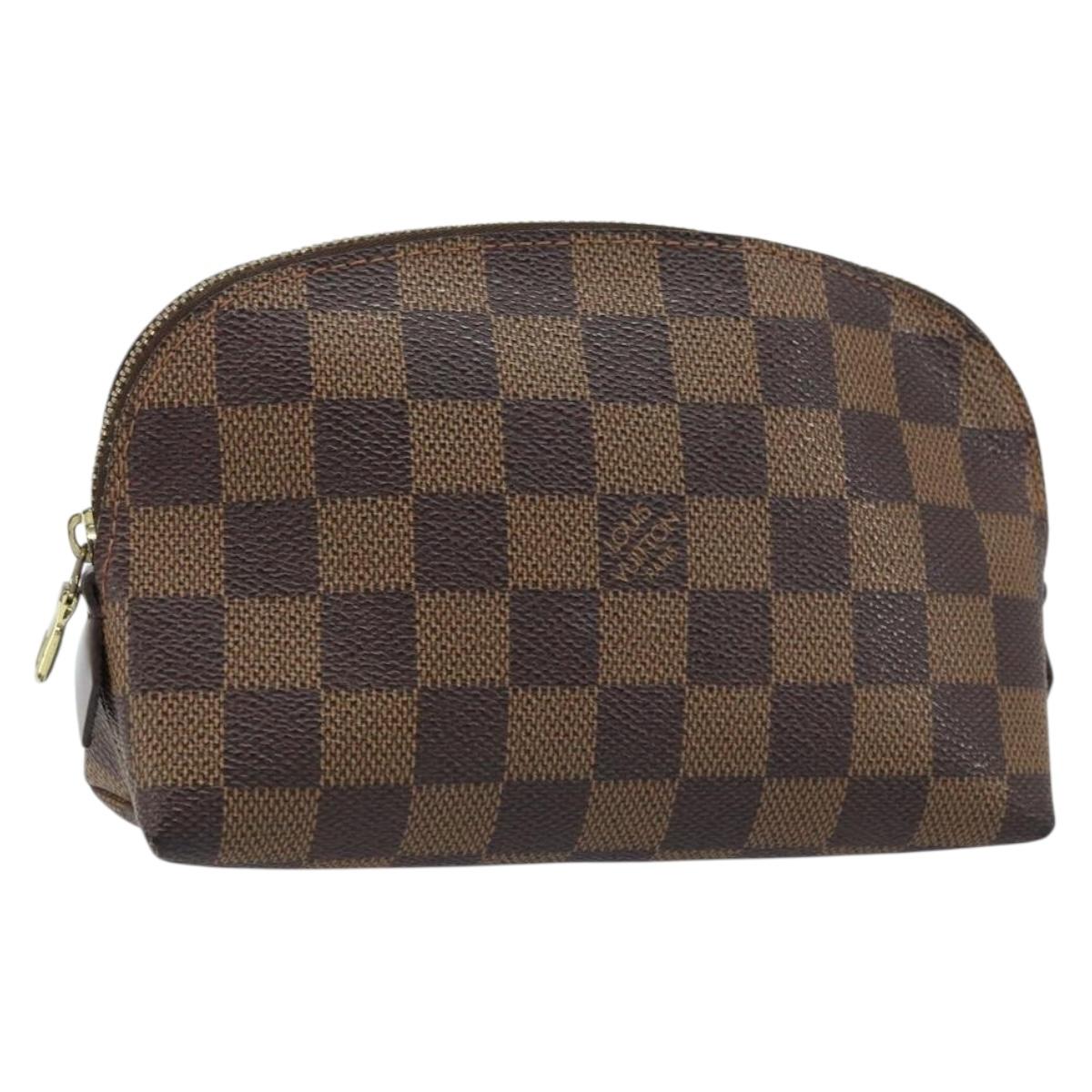 LOUIS VUITTON Damier Ebene Pochette Cosmetic PM Pouch N47516 LV Auth LNZ126