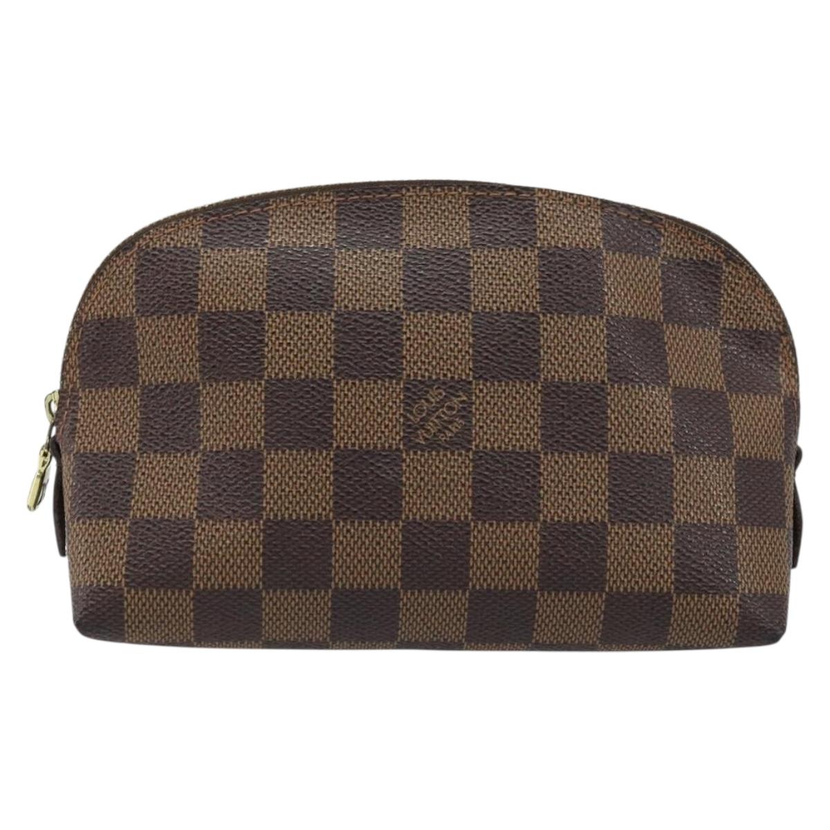 LOUIS VUITTON Damier Ebene Pochette Cosmetic PM Pouch N47516 LV Auth LNZ126