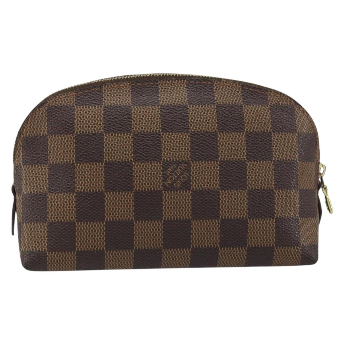 LOUIS VUITTON Damier Ebene Pochette Cosmetic PM Pouch N47516 LV Auth LNZ126