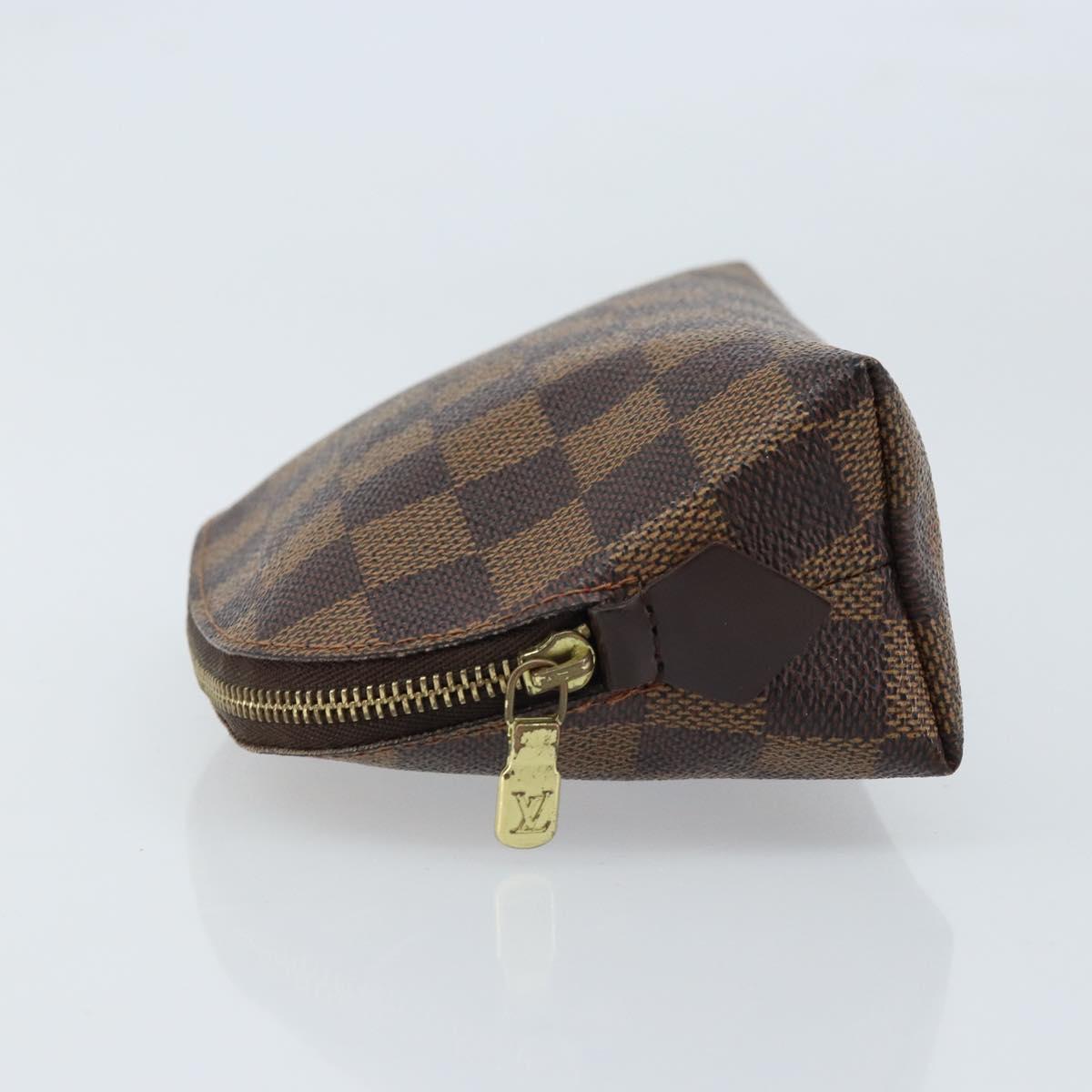 LOUIS VUITTON Damier Ebene Pochette Cosmetic PM Pouch N47516 LV Auth LNZ126