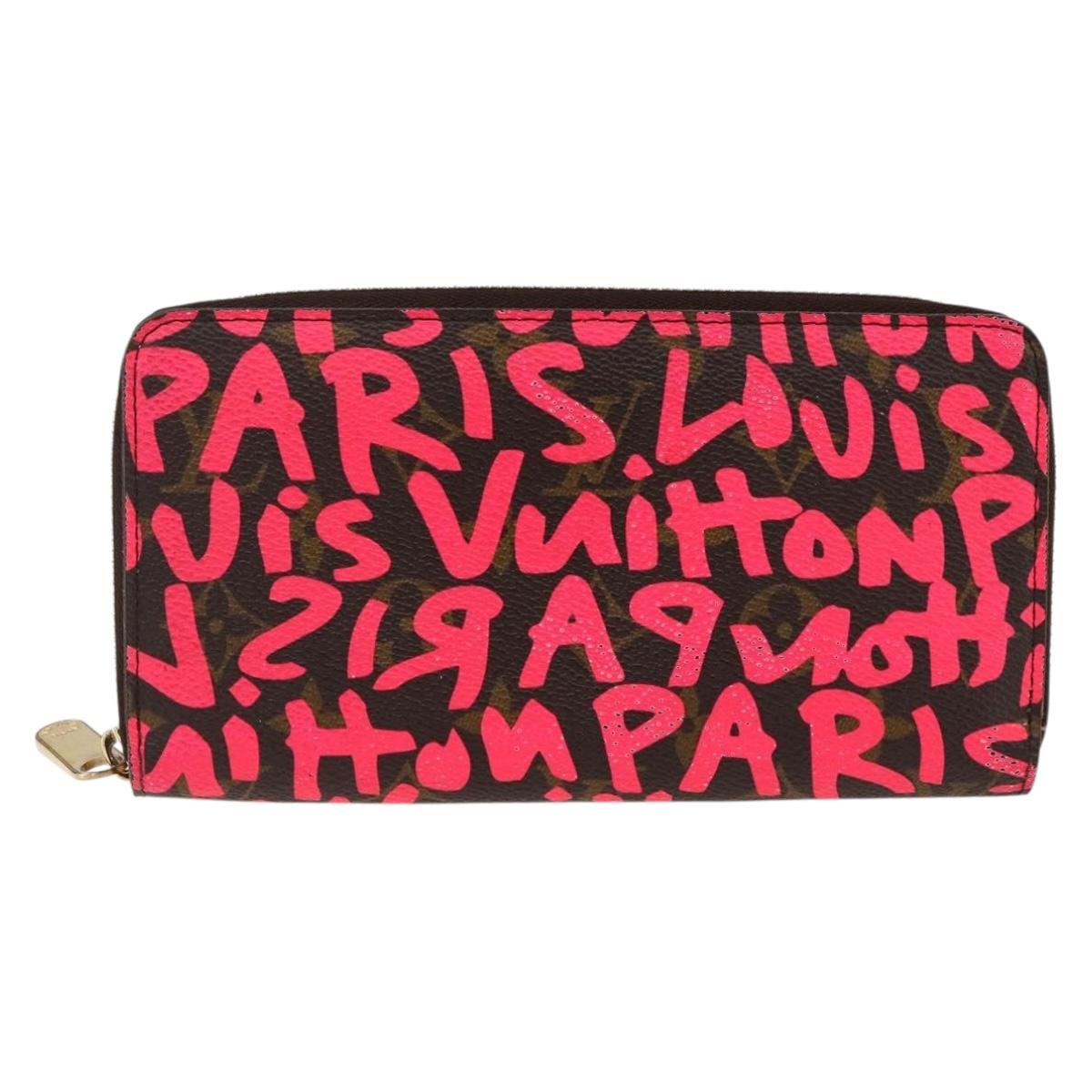 LOUIS VUITTON Monogram Graffiti Zippy Wallet Wallet Pink M93710 Auth LNZ129V
