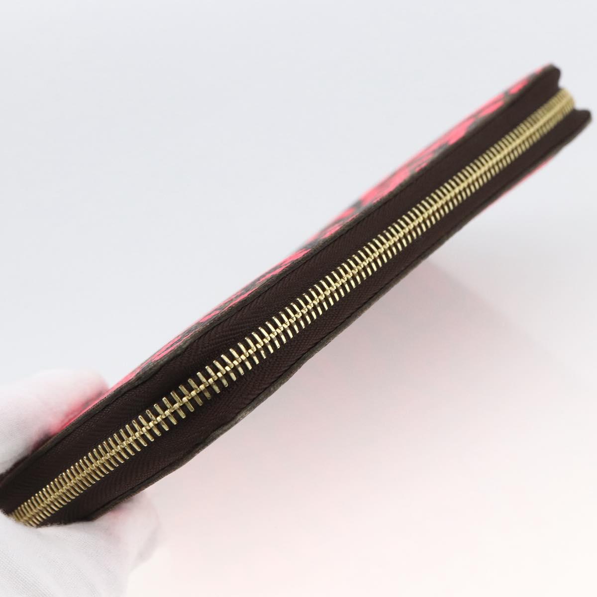 LOUIS VUITTON Monogram Graffiti Zippy Wallet Wallet Pink M93710 Auth LNZ129V