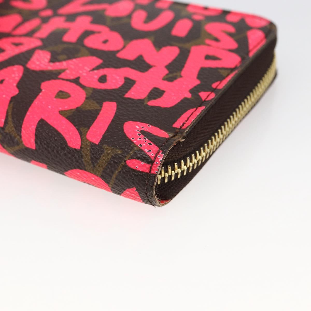 LOUIS VUITTON Monogram Graffiti Zippy Wallet Wallet Pink M93710 Auth LNZ129V