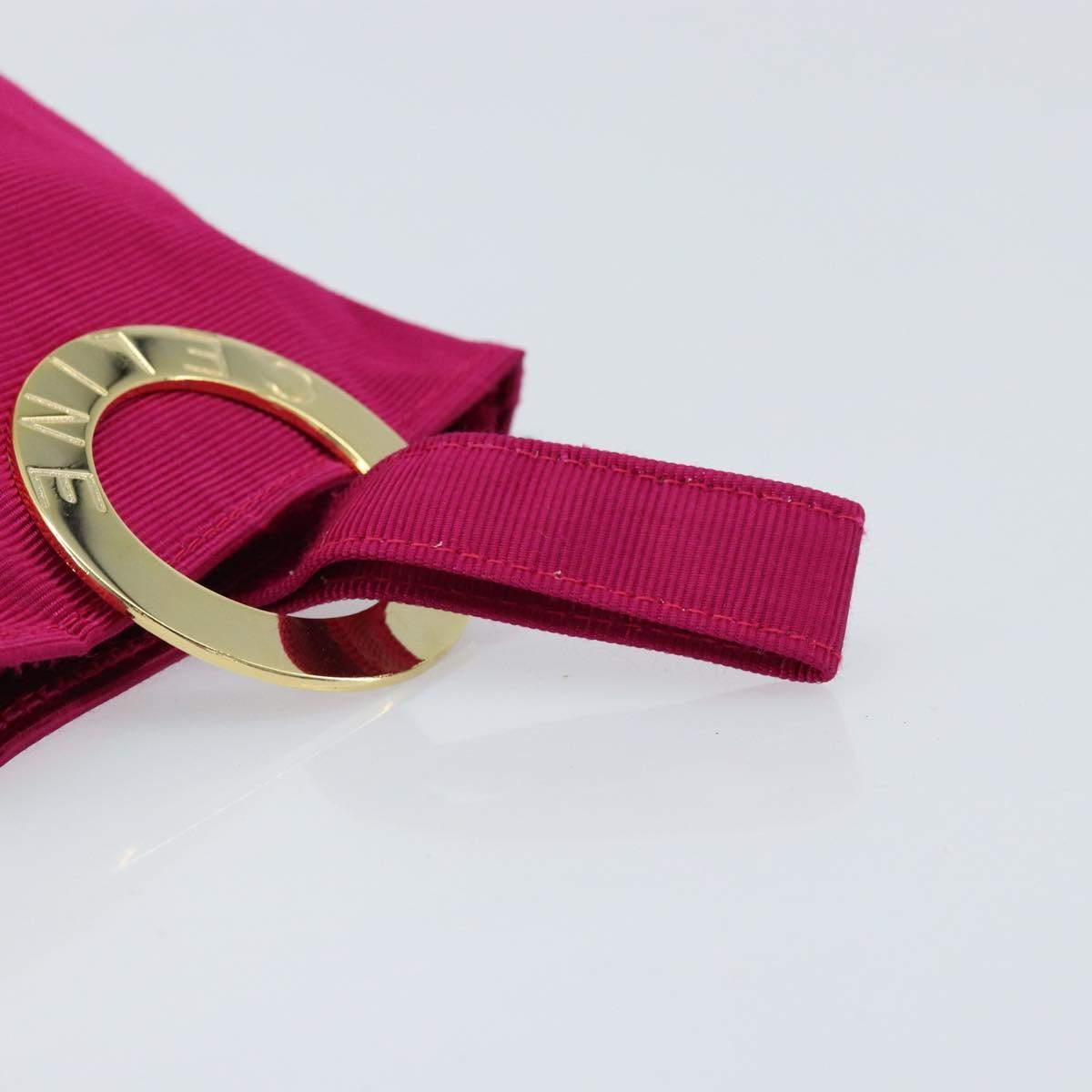 CELINE Circle Pouch Canvas Pink Gold Auth LNZ130