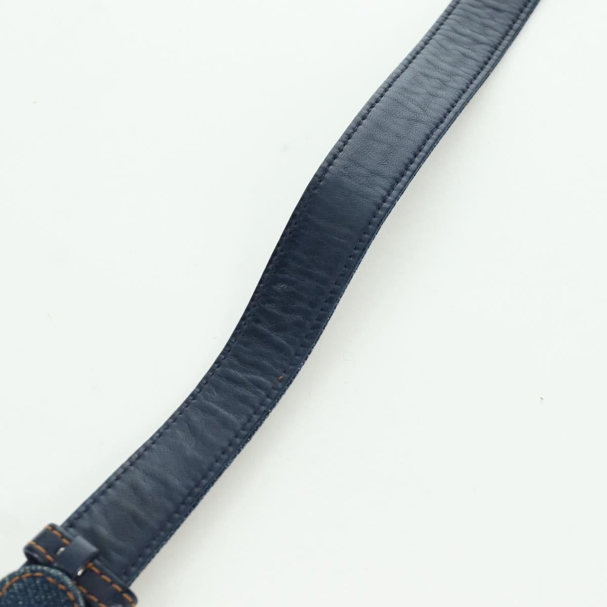 CHANEL COCO Mark Belt Denim 29.9"" Blue CC Auth LNZ132M