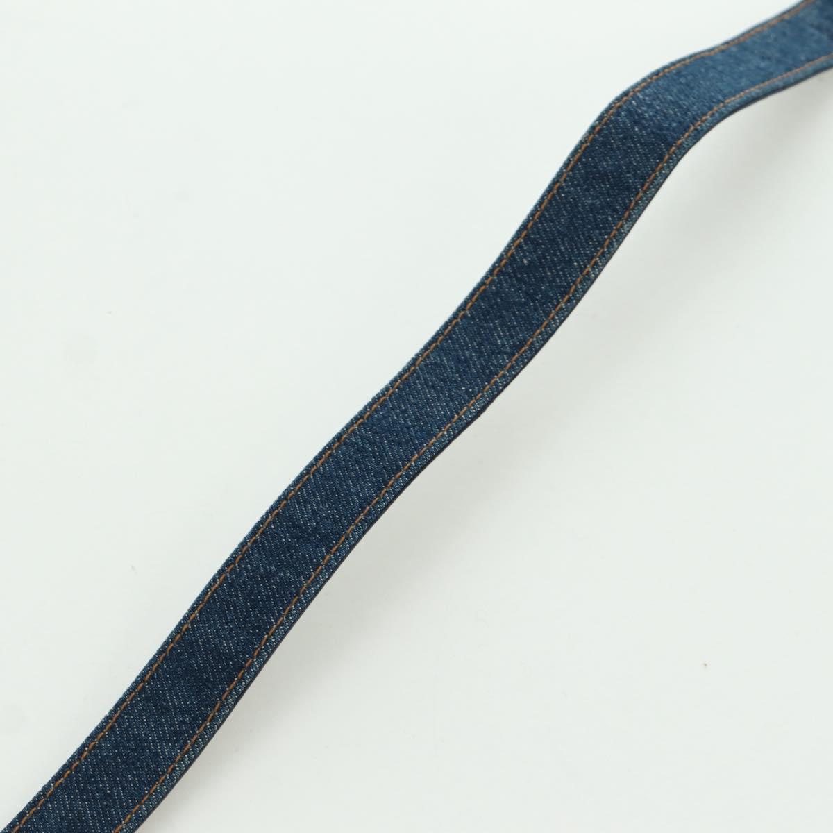 CHANEL COCO Mark Belt Denim 29.9"" Blue CC Auth LNZ132M