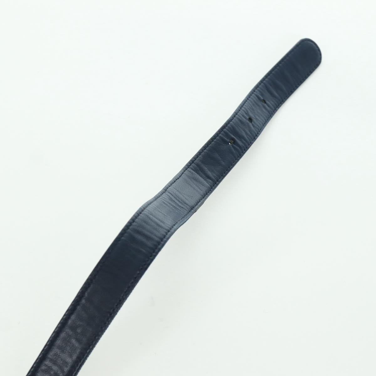 CHANEL COCO Mark Belt Denim 29.9"" Blue CC Auth LNZ132M