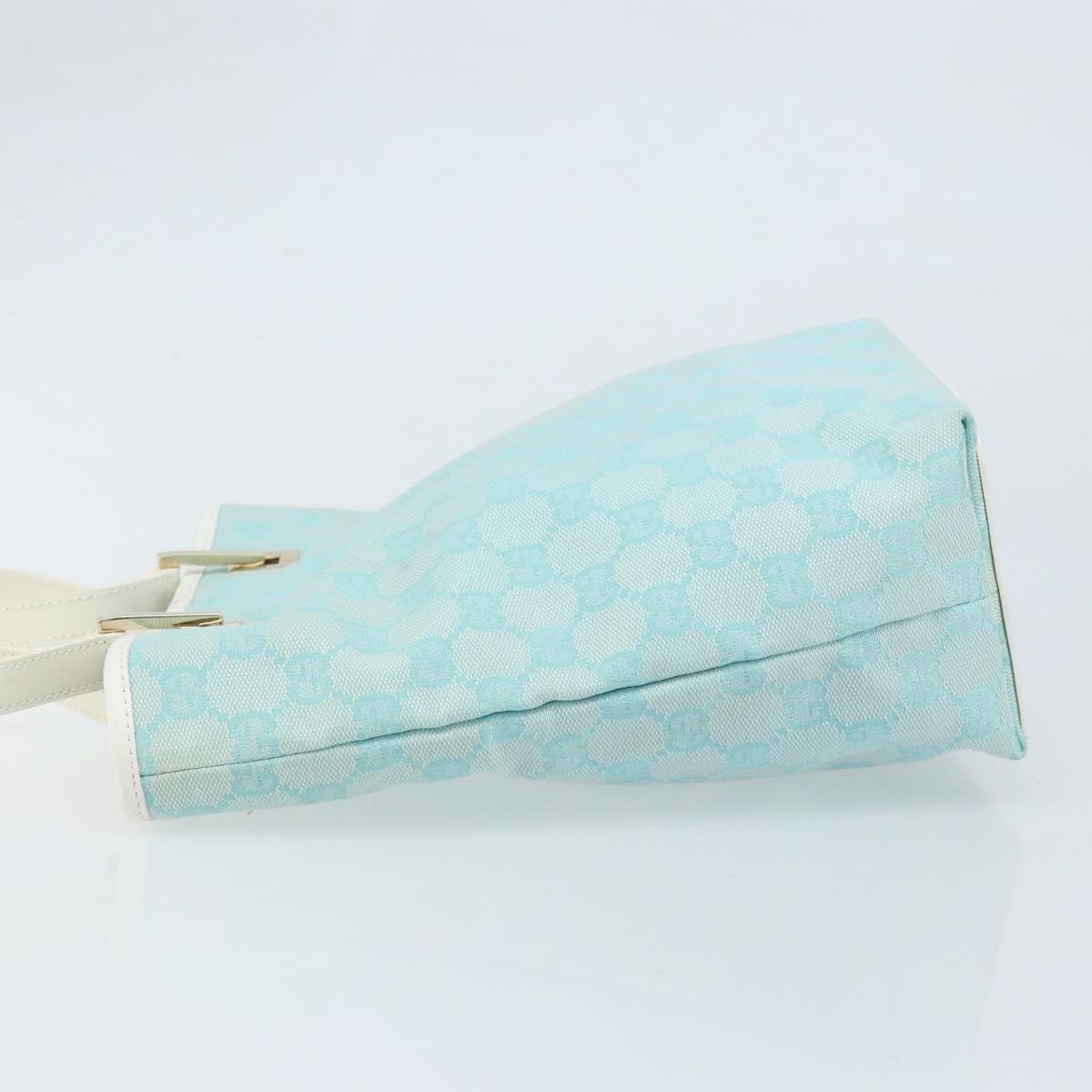 GUCCI GG Canvas Tote Bag Gold Light Blue 002 1099 Auth LNZ138A