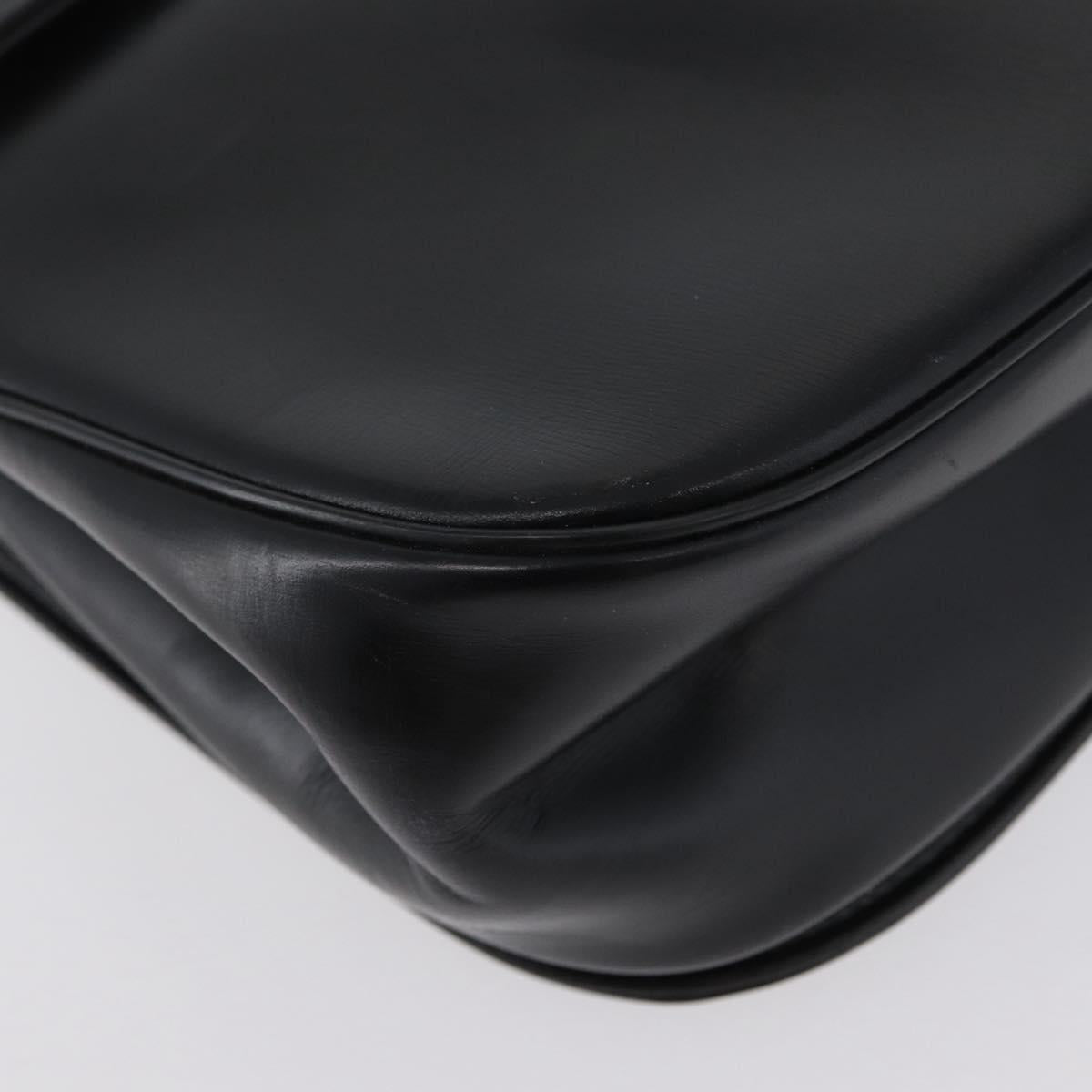 Christian Dior Shoulder Bag Calf Skin Black Gold Auth LNZ141