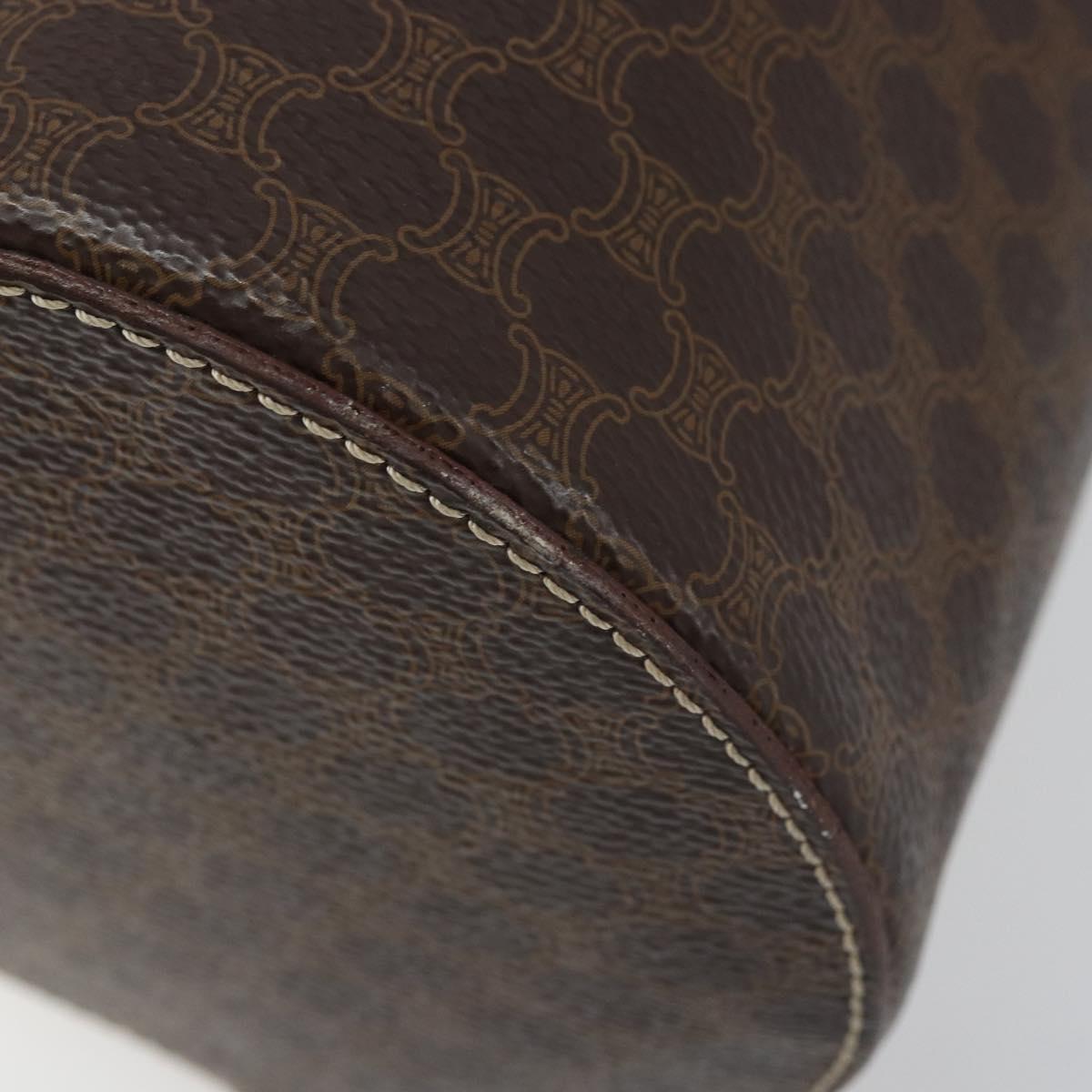 CELINE Macadam Canvas Shoulder Bag PVC Leather Brown Gold Auth LNZ142A