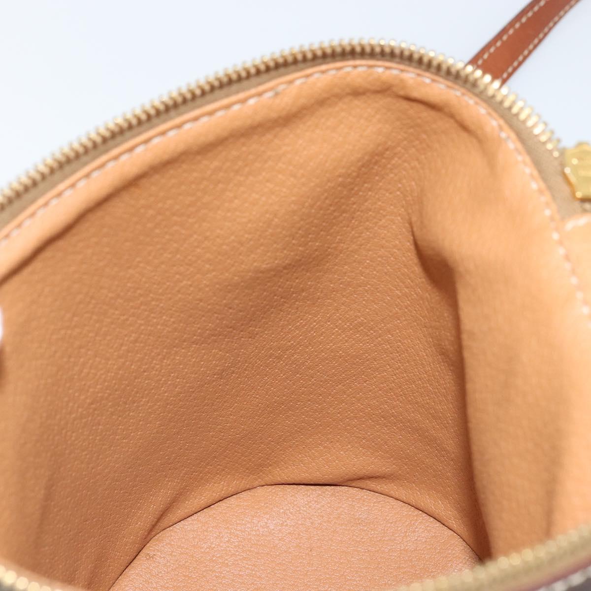 CELINE Macadam Canvas Shoulder Bag PVC Leather Brown Gold Auth LNZ142A