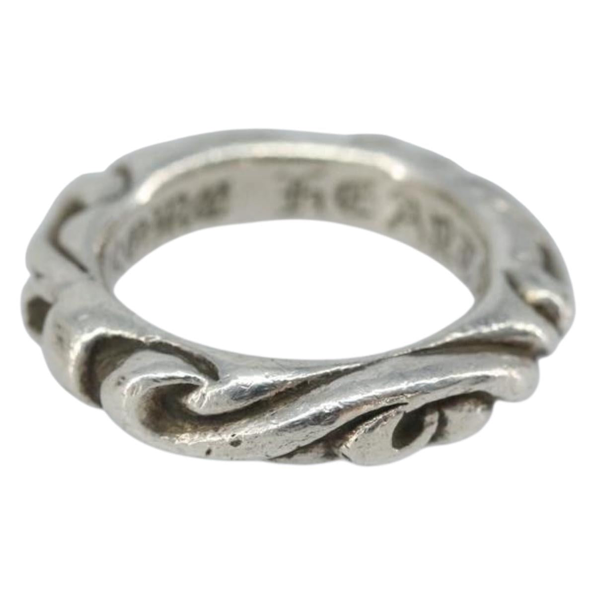 Chrome Hearts Scroll Band Ring Ag925 Silver Auth LNZ147SM