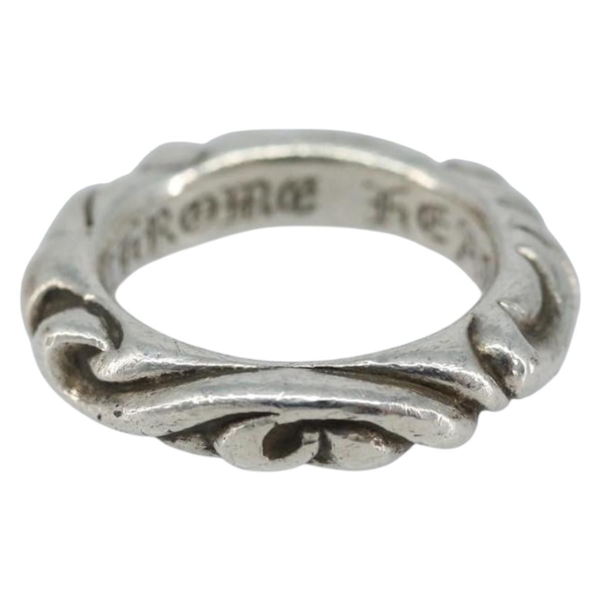 Chrome Hearts Scroll Band Ring Ag925 Silver Auth LNZ147SM