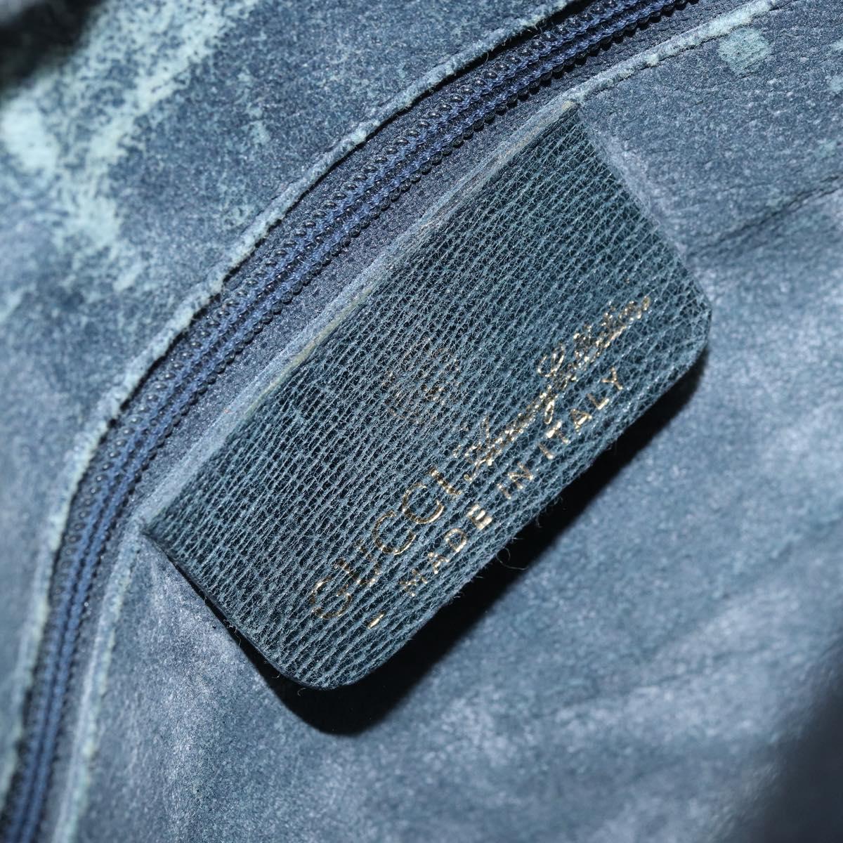 GUCCI GG Supreme Sherry Line Shoulder Bag PVC Navy Gold Auth LNZ160